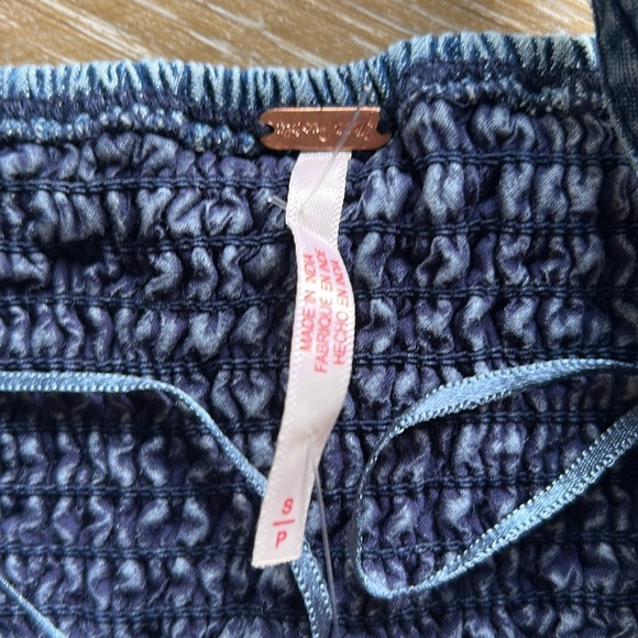 🆕 FREE PEOPLE 2-Piece Maddox Denim Skirt + Top Set in Blue Shadow - Picture 14 of 15